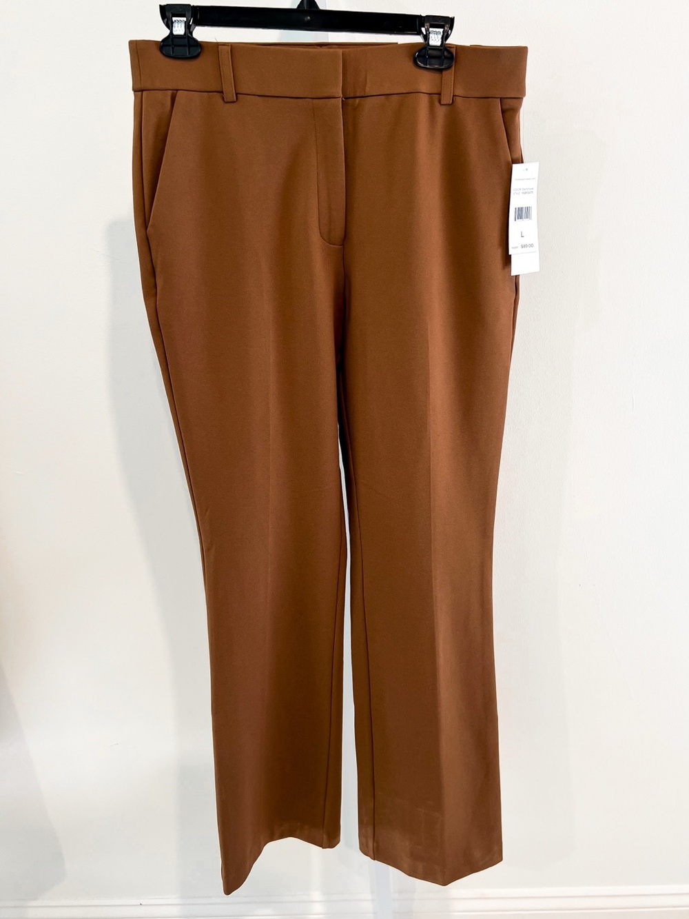 NWT Rafaella High Rise The Boot Cognac Brown Knit Pant with Stretch Womens Large